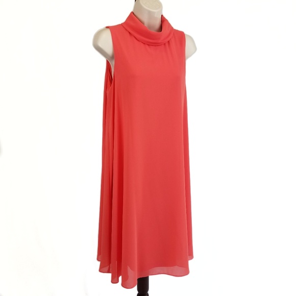 Eliza J Dresses & Skirts - Eliza J swing dress mock neck coral orange 10